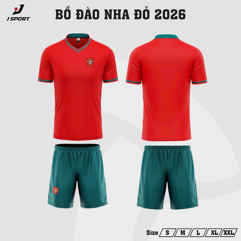 QUẦN ÁO BÓNG ĐÁ DT BỒ ĐÀO NHA ANH 7 2025 ĐỎ VẢI THUN LẠNH MK SPORT CO GIÃN THOÁNG KHÍ