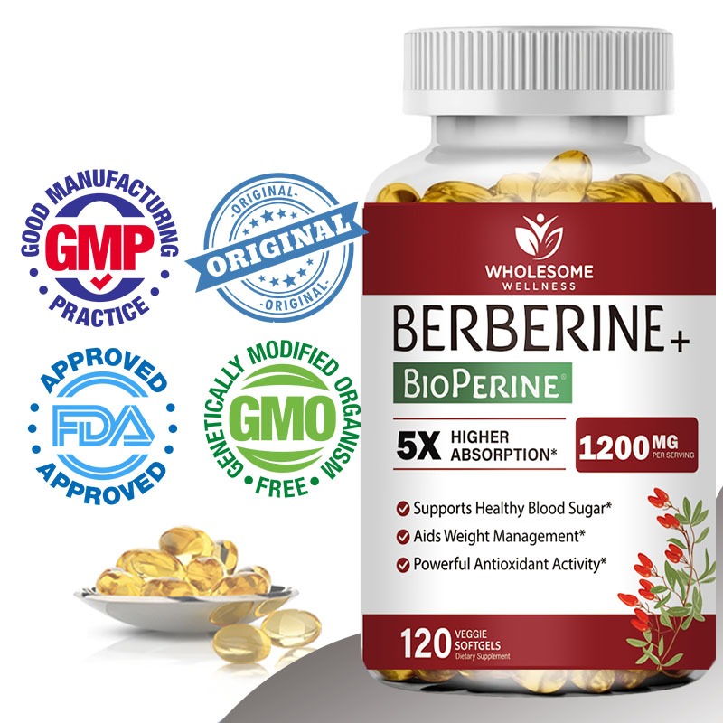 Viên Uống Berberine 1200mg Kết Hợp Bioperine Hỗ Trợ Kiểm Soát Đường Huyết Và Cân Bằng Chuyển Hóa Hiệ