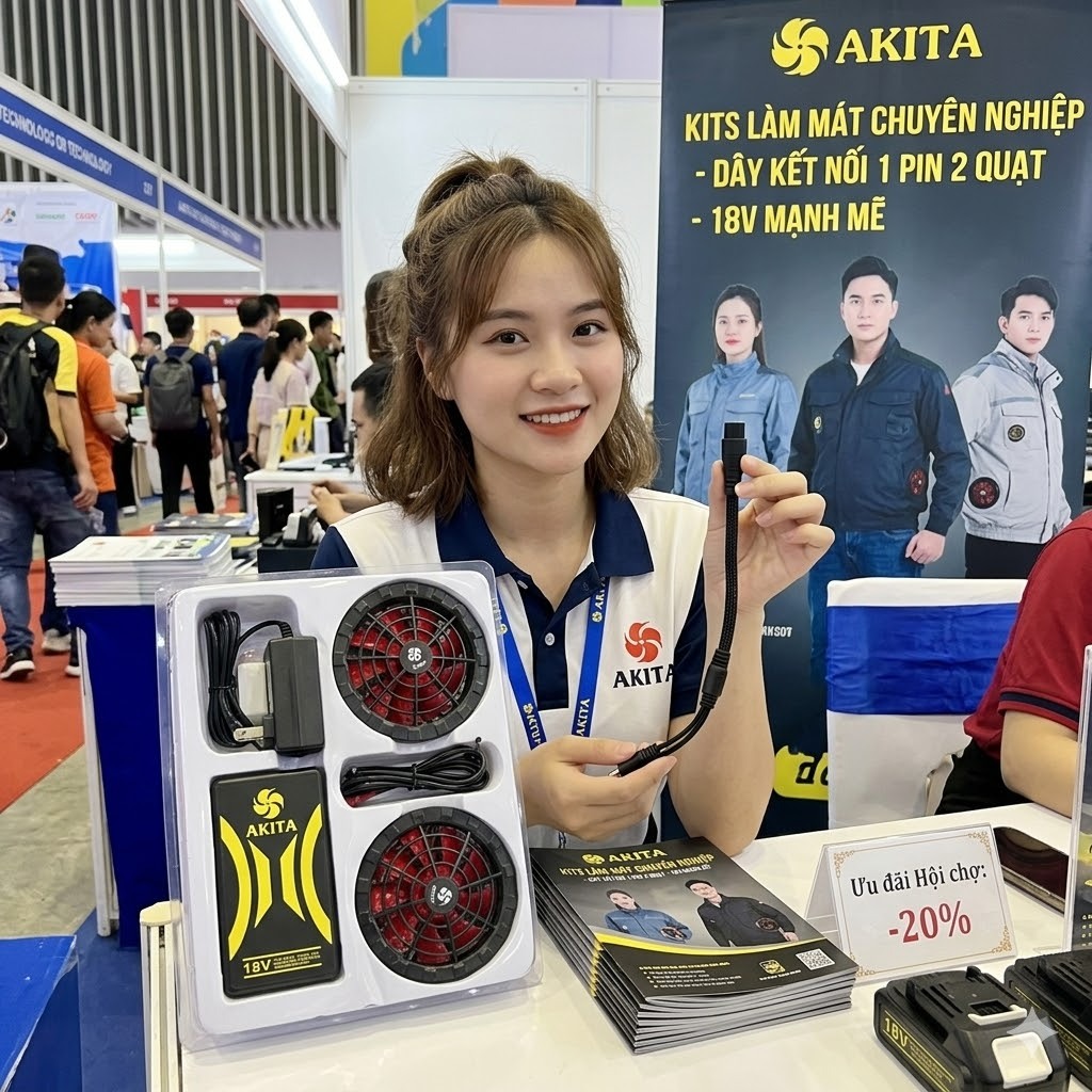 Phụ kiện Pin quạt áo điều hòa cao cấp AKITA hàng chính hãng