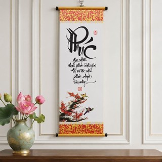 Tranh thư pháp chữ Phúc 27x79cm