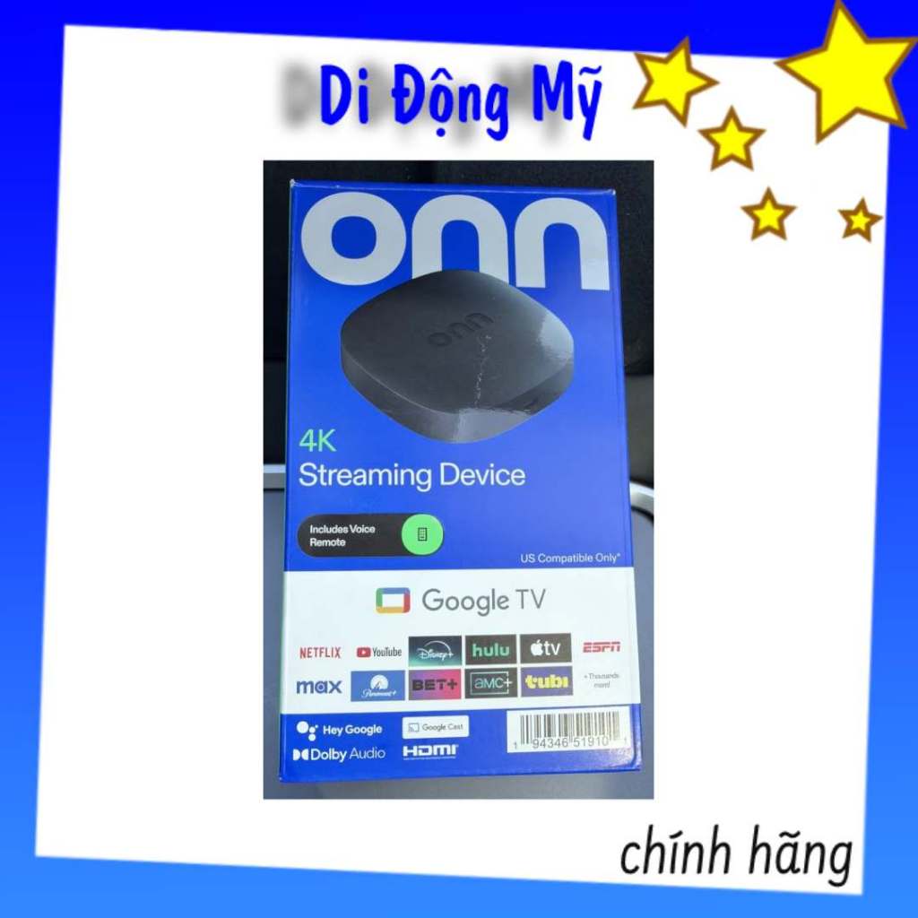 ONN Box Google 4K - Onn TV Box hỗ trợ 4k siêu mượt, ra lệnh giọng nói tiếng Việt