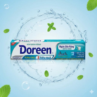 Kem đánh răng Doreen 3 hiệu quả tuýp 180g  ( XANH NGỌC)