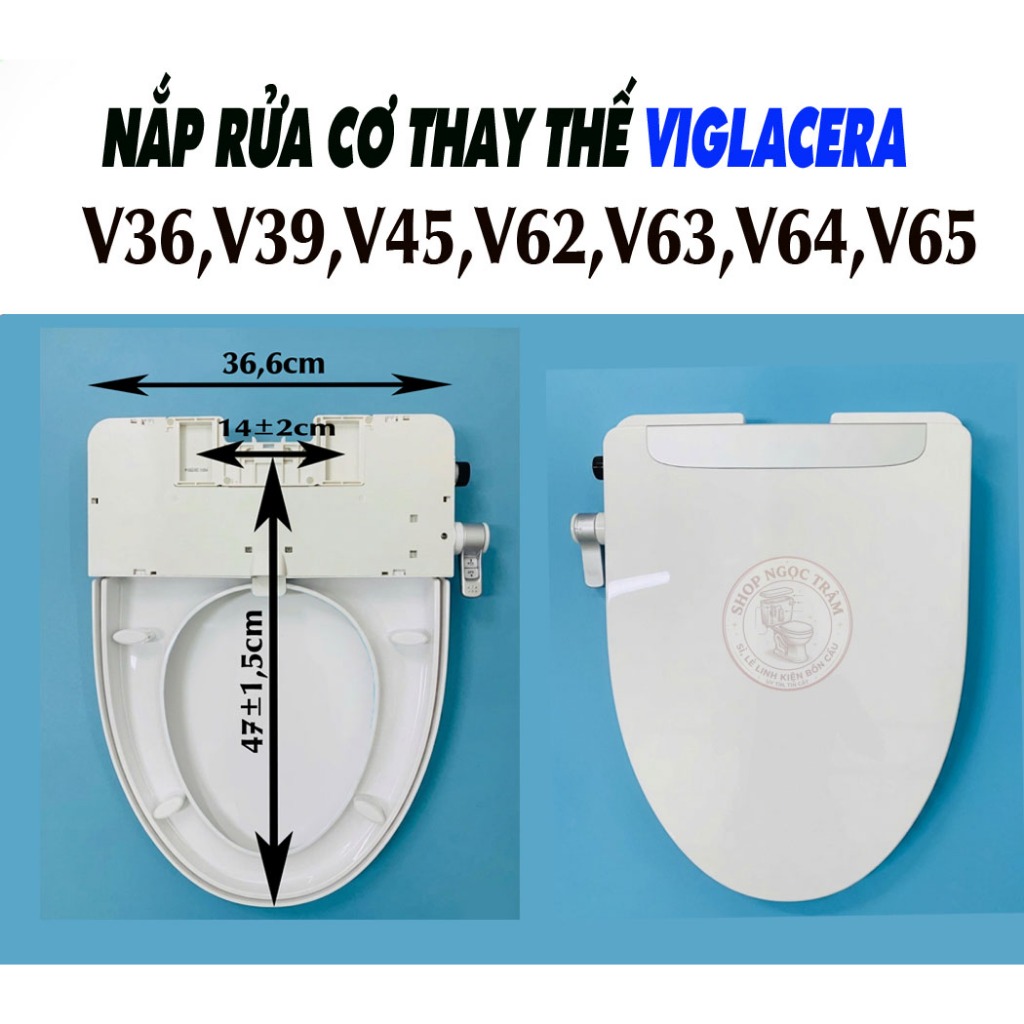 Nắp rửa cơ cao cấp thay thế cho Viglacera V36,V39,V45,V62,V63,V64,V65