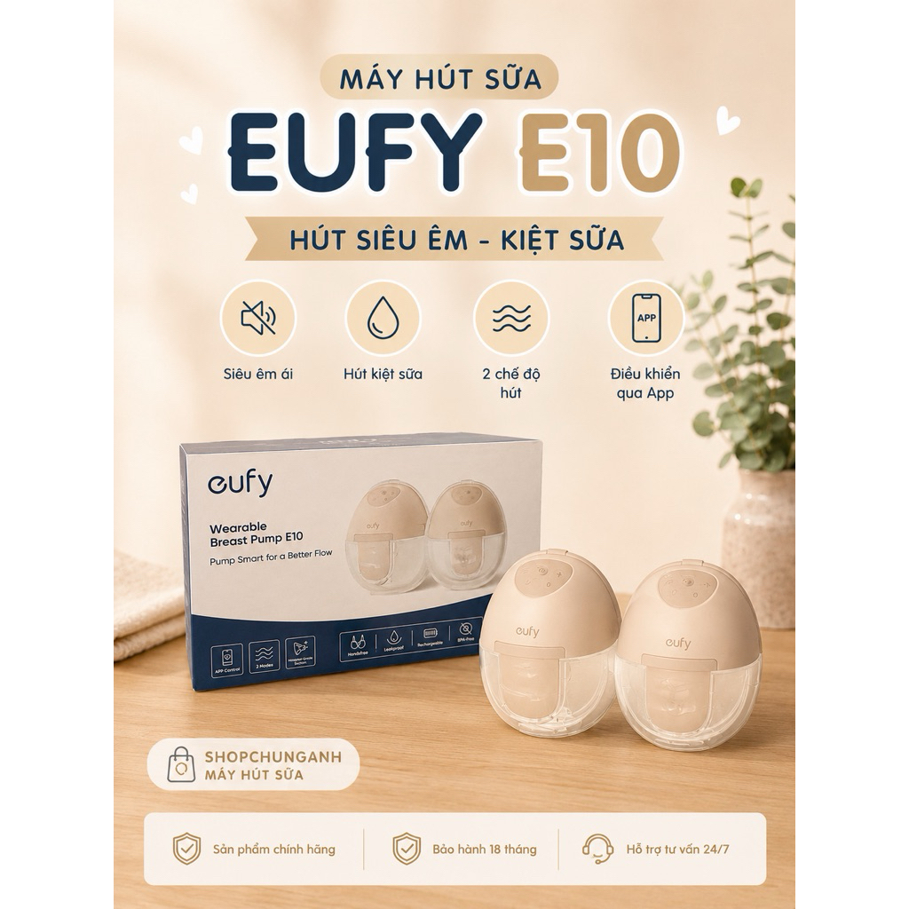 MÁY HÚT SỮA EUFY E10 NEW 100%