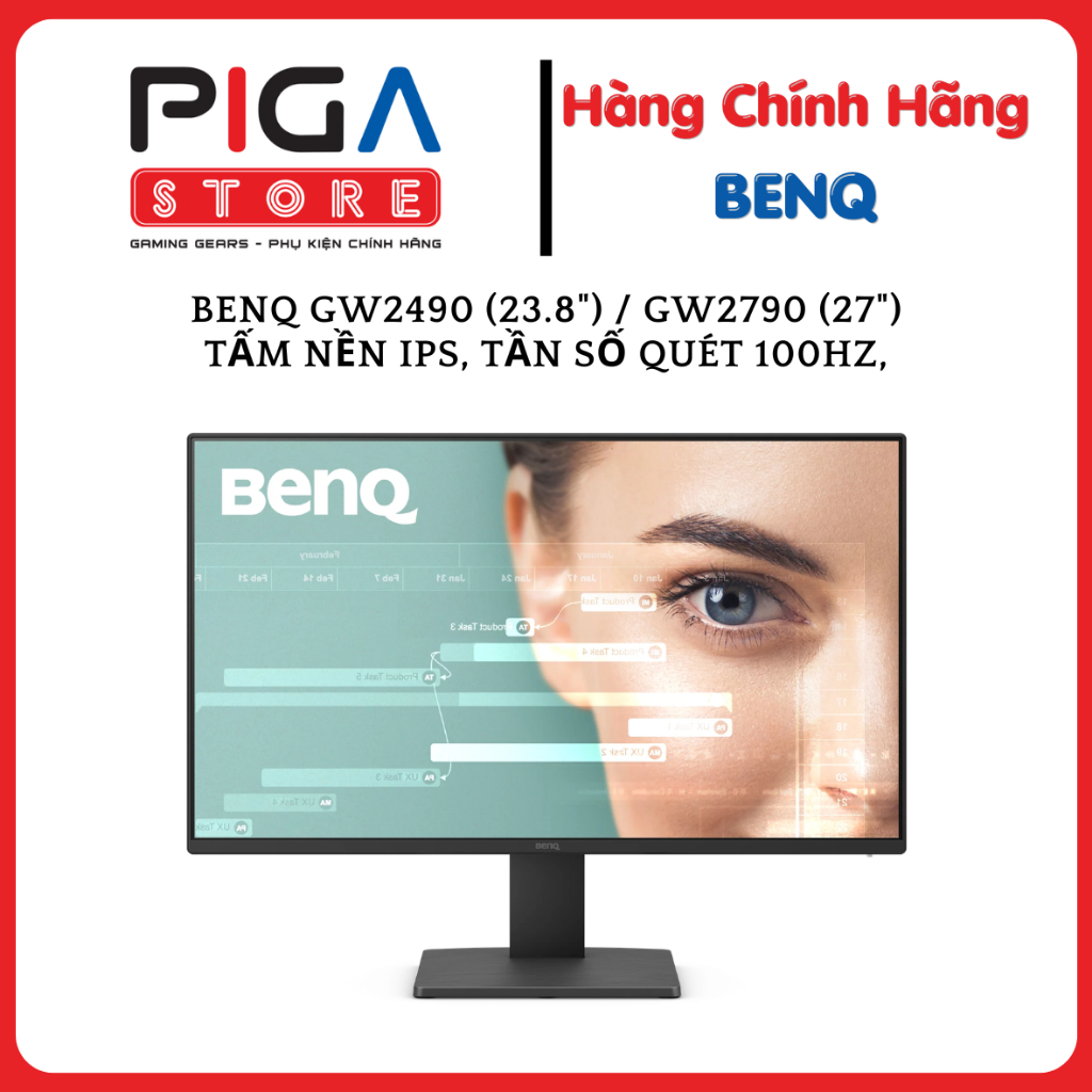 Màn Hình Bảo Vệ Mắt BenQ GW2490 (23.8") / GW2790 (27") - Tấm Nền IPS, Tần Số Quét 100Hz