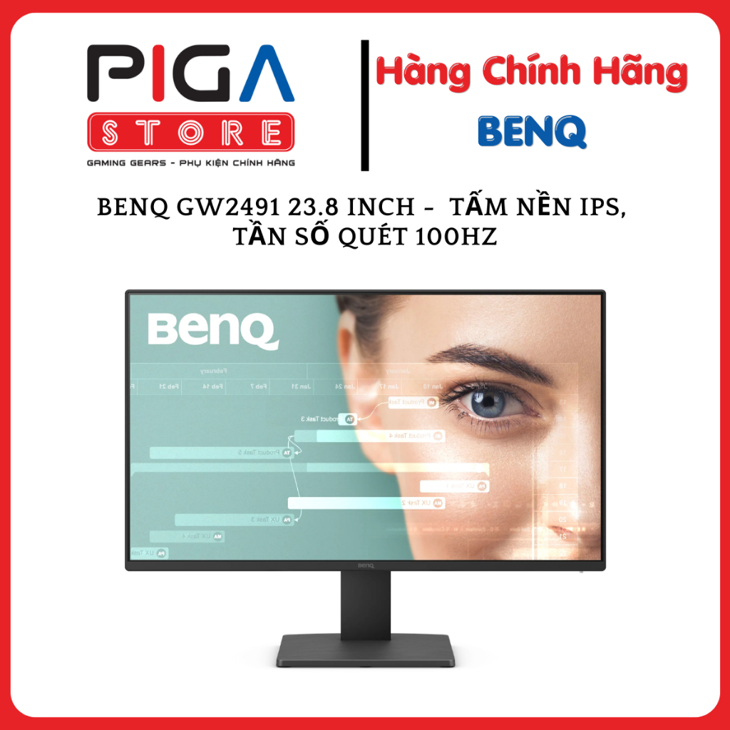 Màn Hình Bảo Vệ Mắt BenQ GW2491 23.8 Inch -  Tấm Nền IPS, Tần Số Quét 100Hz