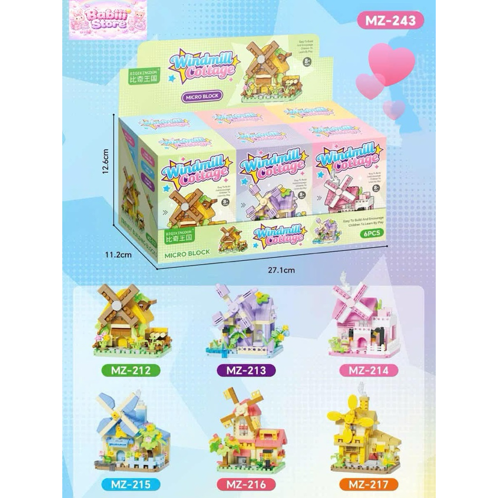 Mô Hình Lắp Ráp Cối Xay Gió Mini Cottage Decor Nhà Gió DIY Cute [FULLBOX]