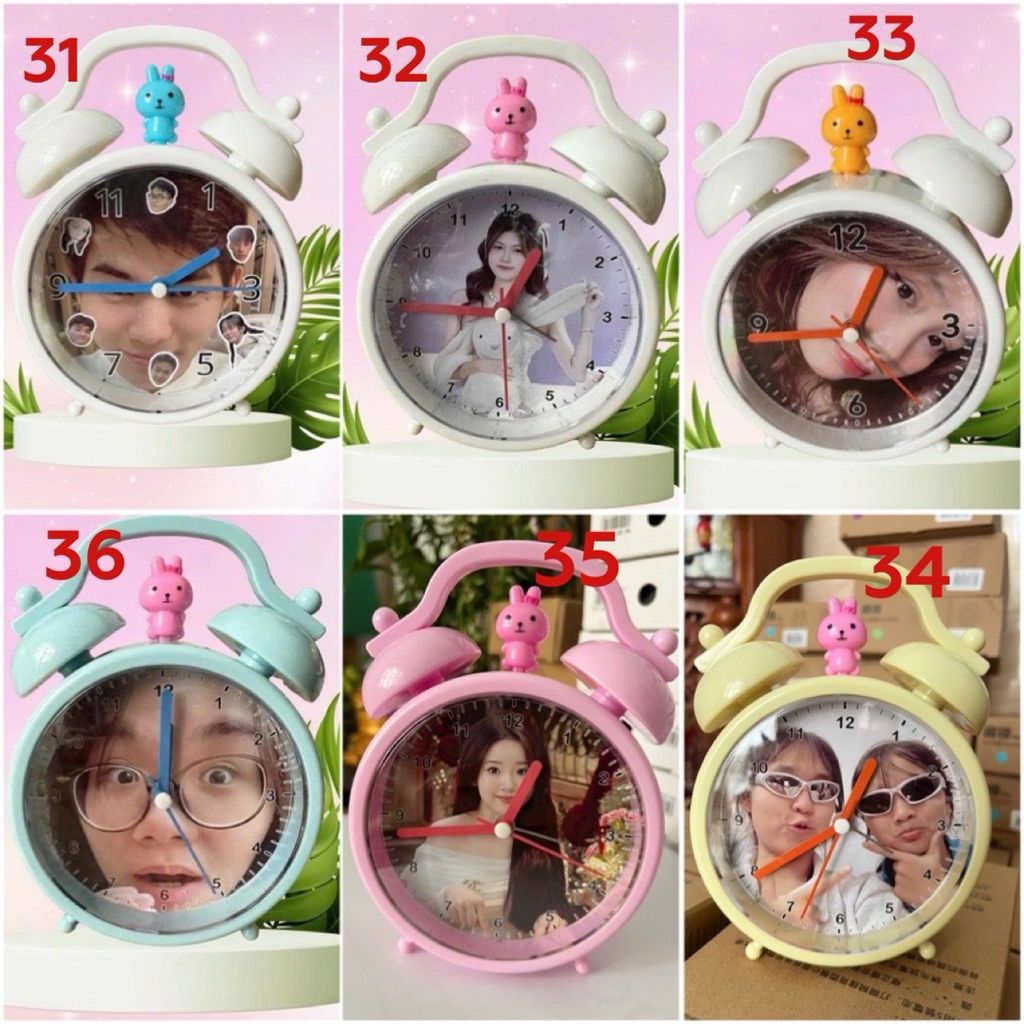 Đồng hồ quà tặng in hình ảnh theo yêu cầu báo thức chuông sắt tặng kèm pin/ Đồng hồ in hình theo yêu