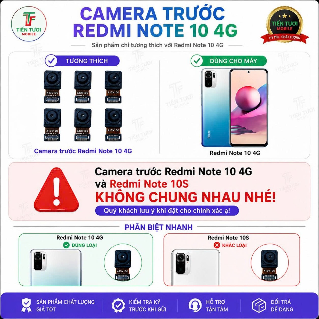 Camera Trước xm Redmi note 10 4G