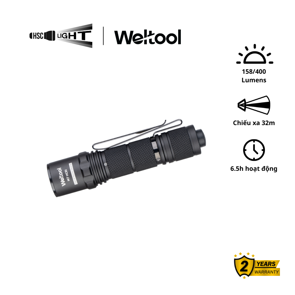 Đèn pin Weltool M7 HCRI ánh sáng trung thực, beam đều, chống nước IP67