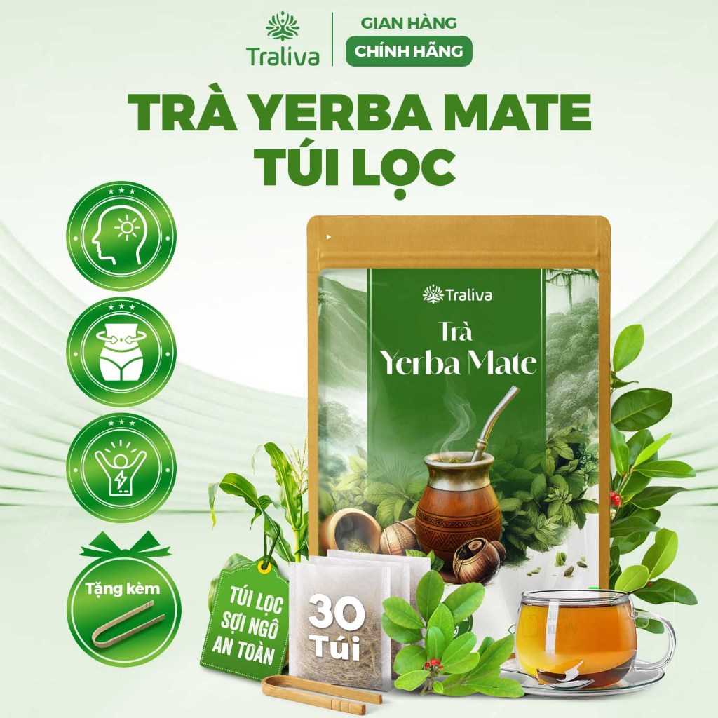 Trà Yerba Mate Túi Lọc, Trà Mate Brazil Trà Nam Mỹ   Tỉnh Táo Năng Lượng Nhẹ Nhàng