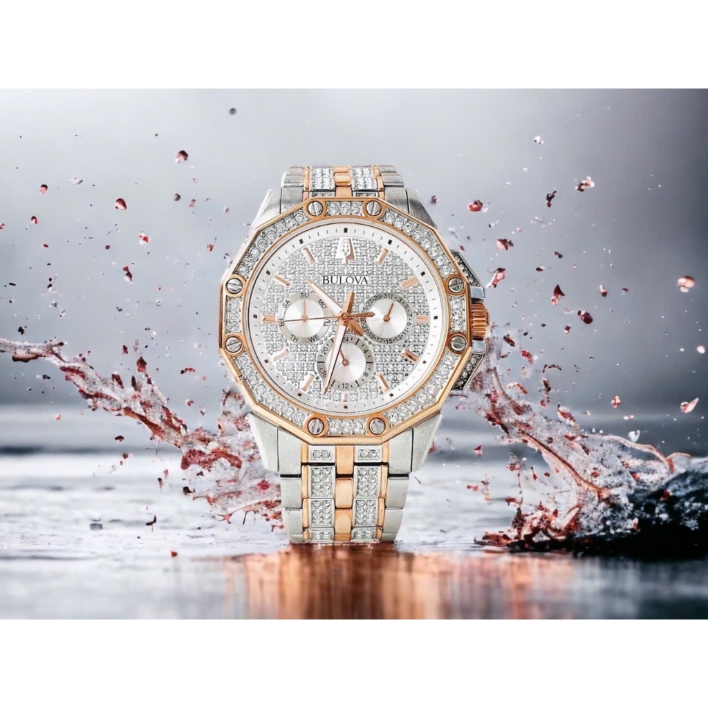 Đồng hồ nam Bulova 98C133 Phantom Chronograph Watch 41.5mm, Authentic, Full box, Luxury Diamond Watc