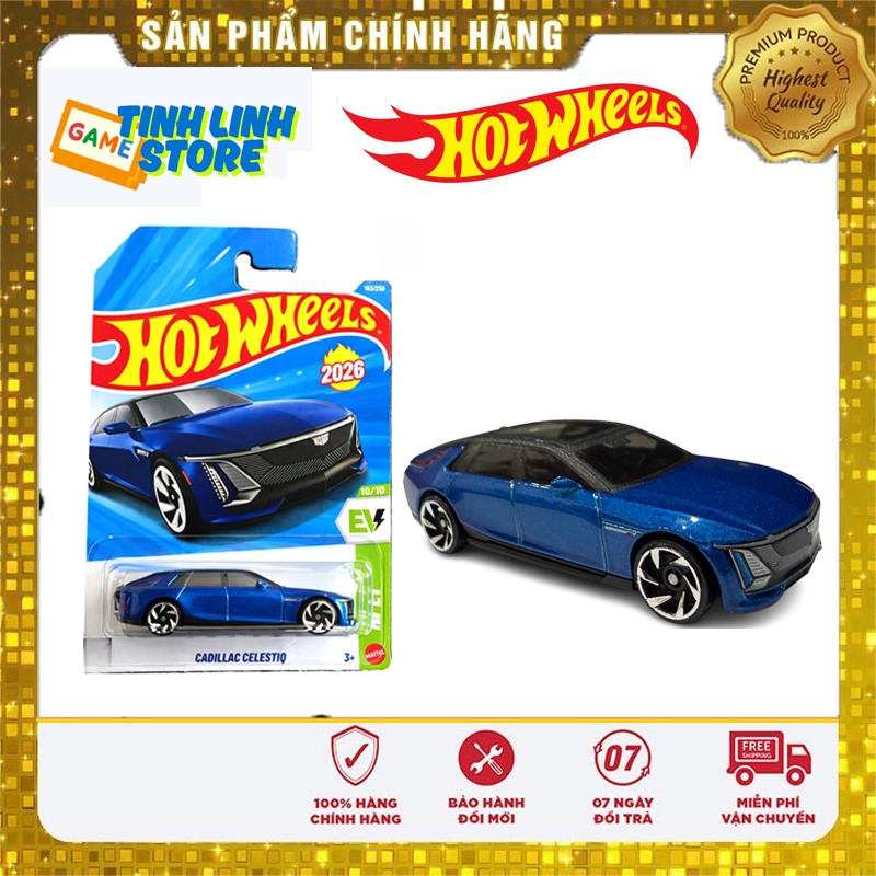 Mô Hình Siêu Xe Điện Cadillac Celestiq Màu Xanh Hot Wheels Chính Hãng