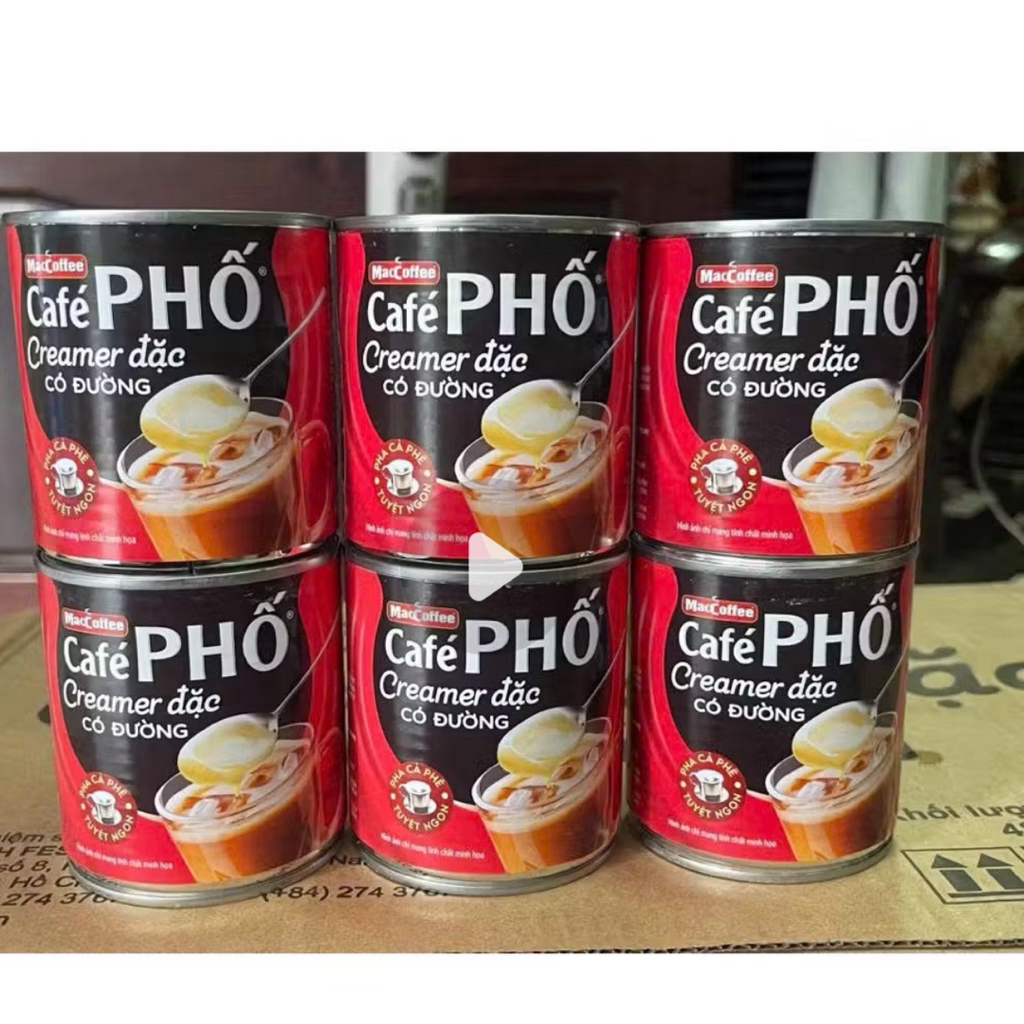 combo 6 lon sữa đặc phố lon 395g ( sữa đặc cafe phố date mới )