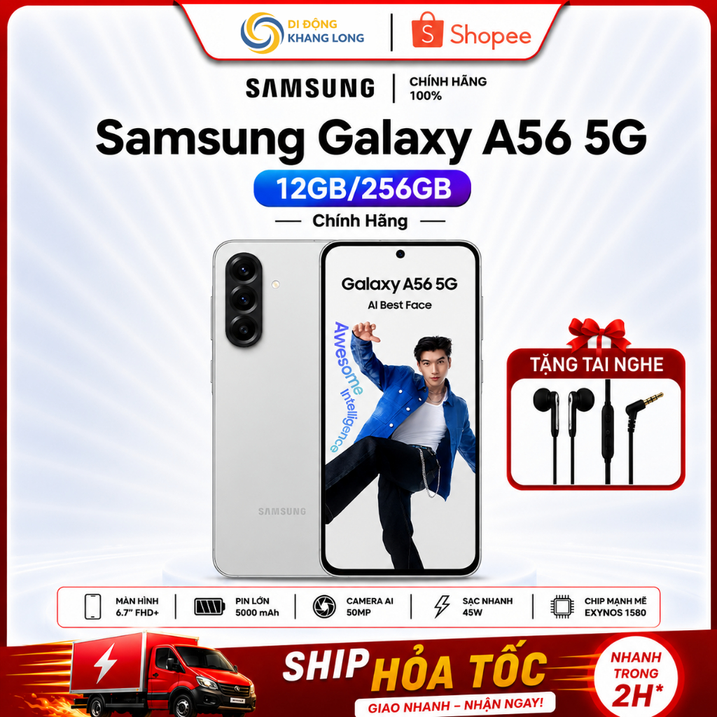 [Kích hoạt tháng 5] Điện thoại Samsung Galaxy A56 5G 12GB|256GB - 8GB/128GB | Mới 100% - Bảo hành ch