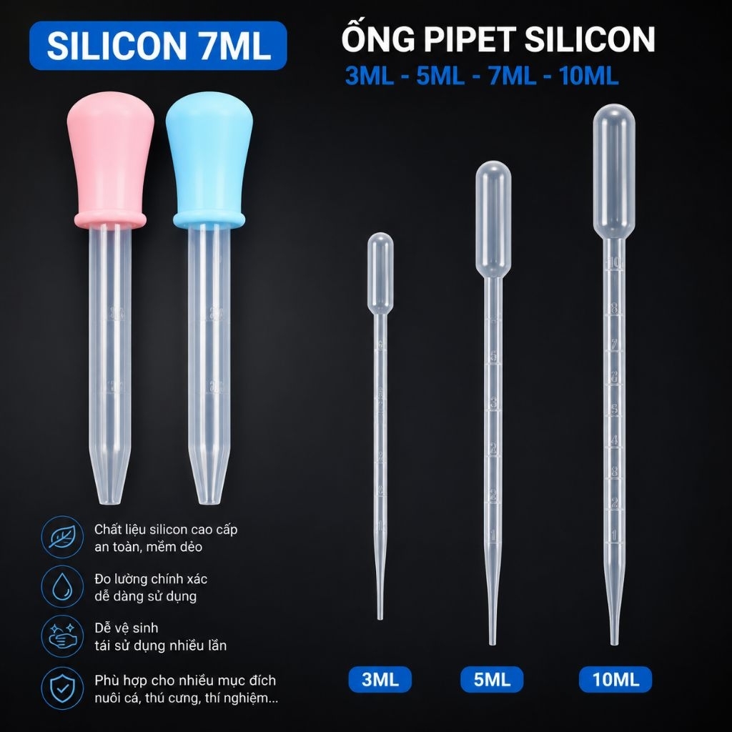 ống pipet 3ml-5ml-7ml-10ml hút artemia, bobo