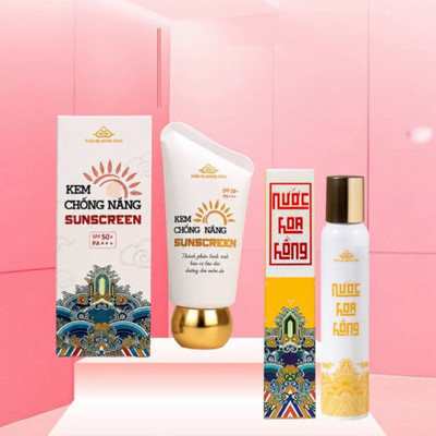 Combo kem chống nắng và nước hoa hồng Phấn Nụ Hoàng Cung