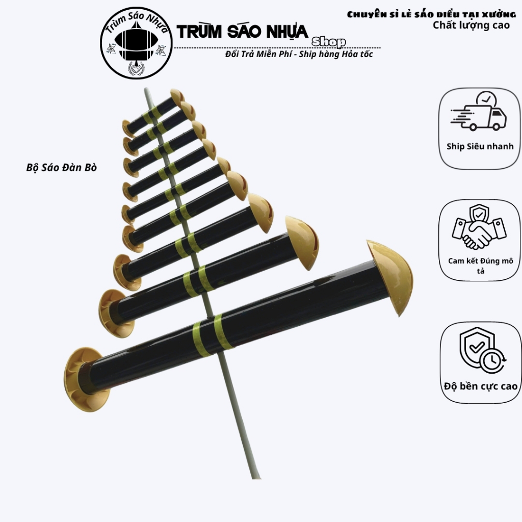 Bộ sáo diều đàn bò 5-7-9-11-12-15 quả âm gắt hàng new mu cao