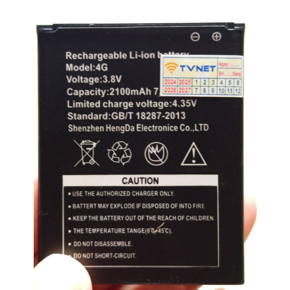Pin cho bộ phát Wifi 4G Tenda 4G180, Tenda 4G185 dung lượng 2100mAh. Pin mới - Bảo hành 1 đổi 1