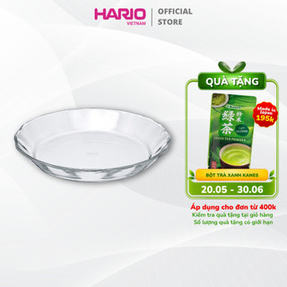 Đĩa thủy tinh chịu nhiệt cao cấp Hario heatproof glass 800ml dùng được lò nướng, lò viba (Φ220mm)