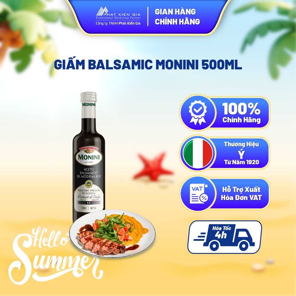 Giấm Balsamic Monini 500ml - Nhập Khẩu Ý | Monini Balsamic Vinegar of Modena 500ml