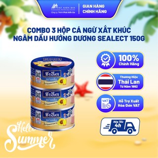 Combo 3 Hộp Cá Ngừ Xắt Khúc Ngâm Dầu Hướng Dương Sealect 150g - Nhập Khẩu Thái Lan