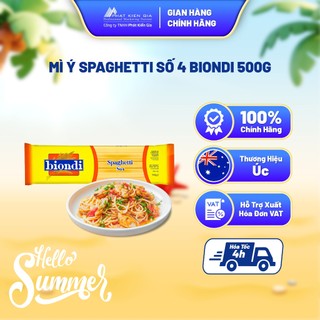 Mì Ý Spaghetti Số 4 Biondi 500g - Thương Hiệu Úc, SX Thái Lan | Biondi Spaghetti No.4 500g