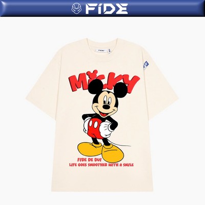Áo thun FIDE Mickey phông unisex form rộng local brand nam nữ cổ tròn oversize - AT297