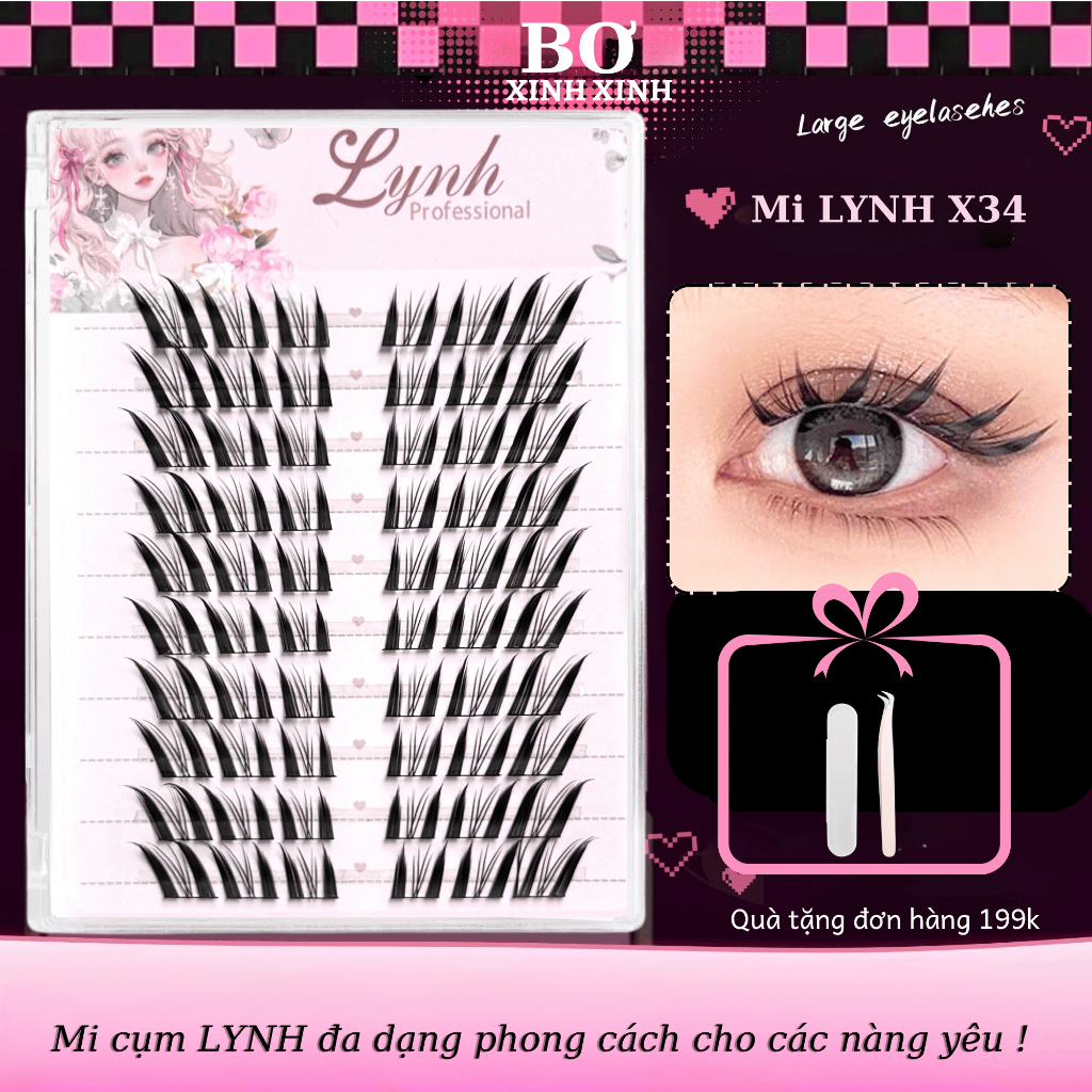 Mi Giả Tô Đát Kỷ Lynh X34 - Mi Cáo Đuôi Xéo Nổi Bật Sợi Mảnh Nhẹ