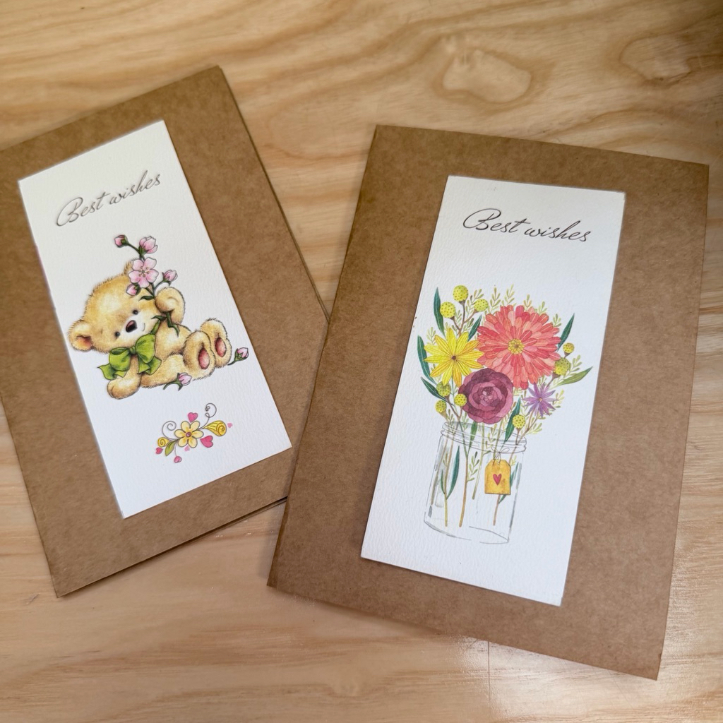 10 Thiệp Best Wishes chất liệu giấy Kraft đẹp