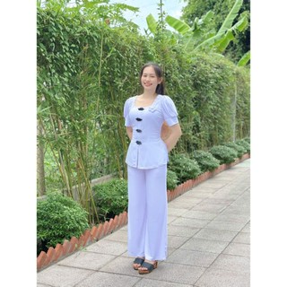 Bộ Bà Ba Sẫm Cổ Vuông