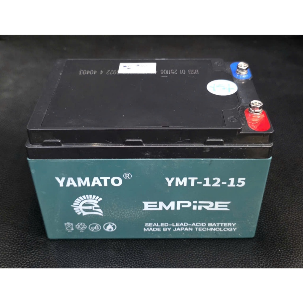 Ắc quy Yamato 12V 15Ah dùng cho xe đạp điện, loa kéo, lưu điện, bình màu xanh 15A