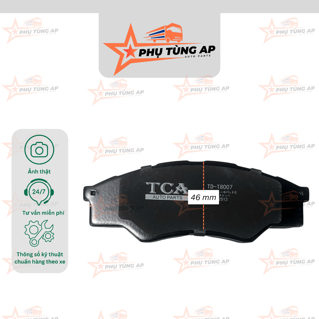 Bố thắng đĩa trước (Má phanh đĩa trước) cho dòng xe  INNOVA. Mã : MK D2275
