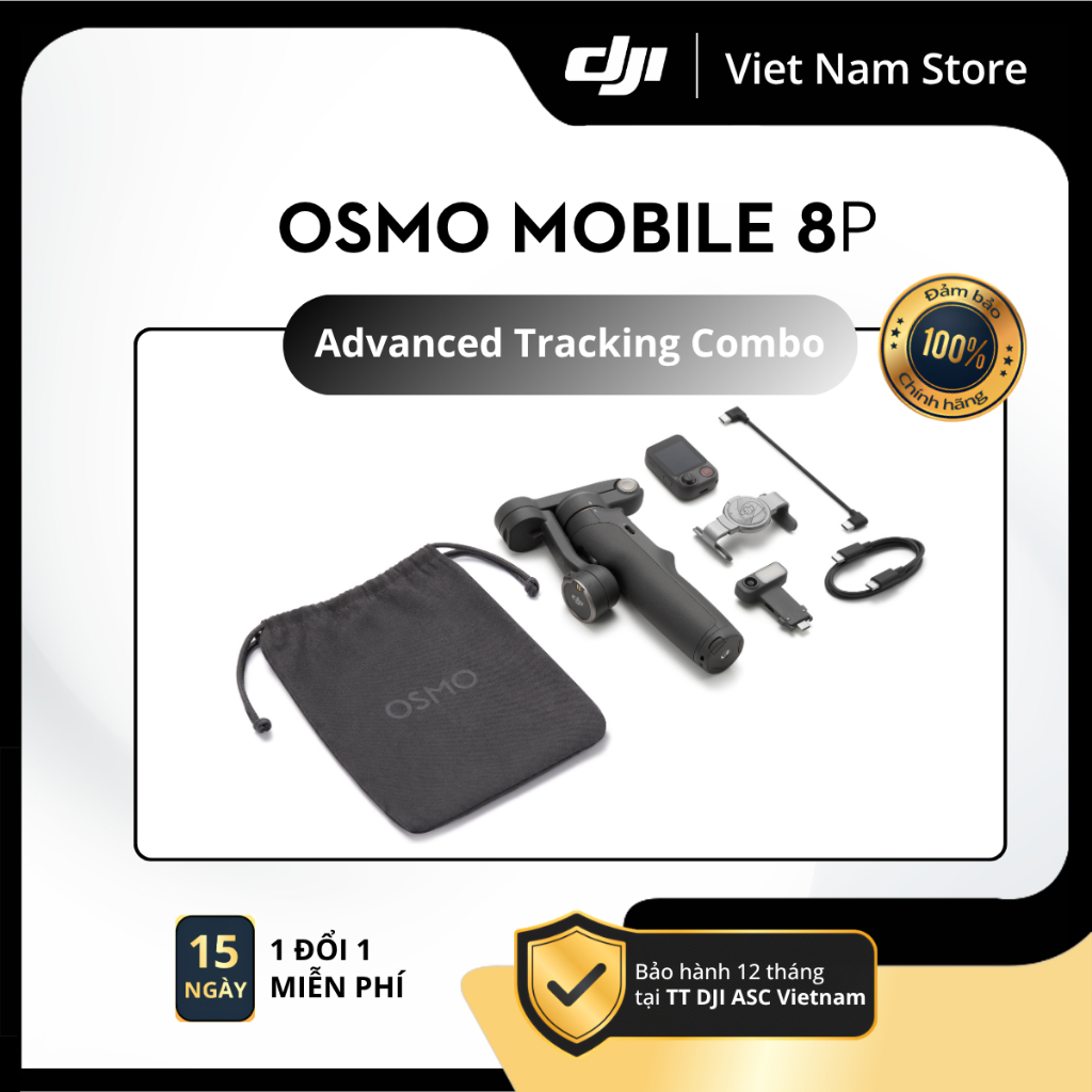 [Rẻ vô địch] | Chính Hãng DJI Osmo Mobile 8P | Advanced Tracking Combo. Điều khiển xa, Xoay 360