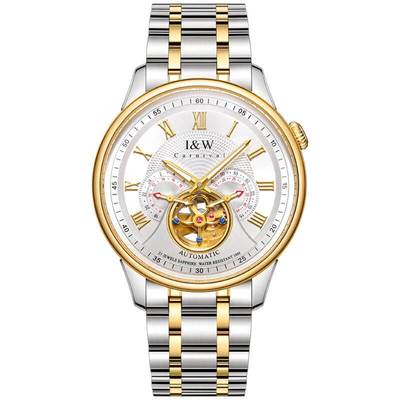 Đồng hồ nam chính hãng I&W Carnival 613G-T1 Kính sapphire,Chống nước 50m,BH 24 tháng,Máy Cơ Automatic,dây thép không gỉ