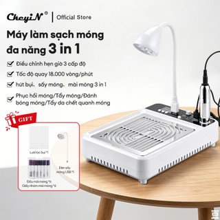 CkeyiN Máy hút bụi nail 3 in 1 có đèn sấy UV máy mài móng đa năng BB026W