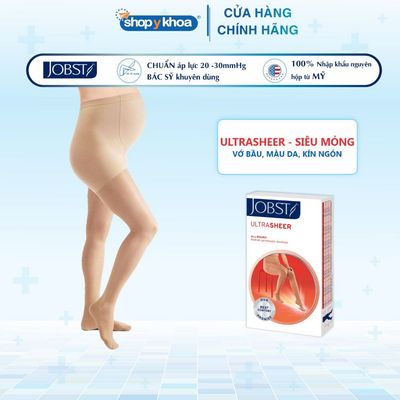 Vớ Y Khoa Siêu Mỏng JOBST UltraSheer - Vớ Bầu, Màu Da, Kín Ngón, Áp Lực 20-30mmHg (Tất Y Khoa)