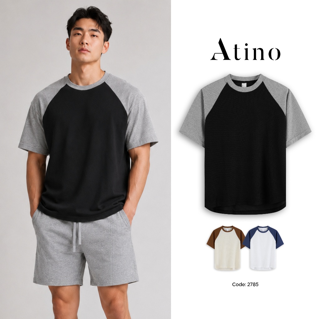 Áo Thun 100% Polyester Nam ATINO Form Vừa Basic Thoáng Mát L.4.2785