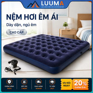 Đệm Hơi Tự Bơm Gấp Gọn 1/2/3 Người, Nệm Hơi Cao Cấp Kèm Gối + Bơm Điện 2 Chiều, Chịu Lực 500kg, Dùng Nhà & Cắm Trại