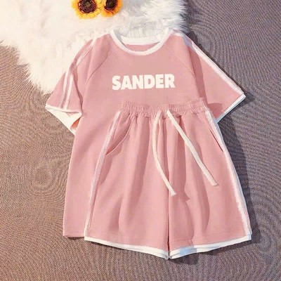 Set đồ nữ SANDER NAD, bộ quần áo nữ mặc nhà cotton mì nỉ form rộng thoáng mát bộ thể thao nữ mùa hè tay lỡ