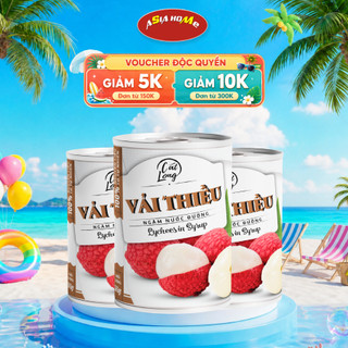 HOT- Combo 3 Lon Vải Ngâm Nước Đường Cát Long 565g – ASIA HOME Chính Hãng