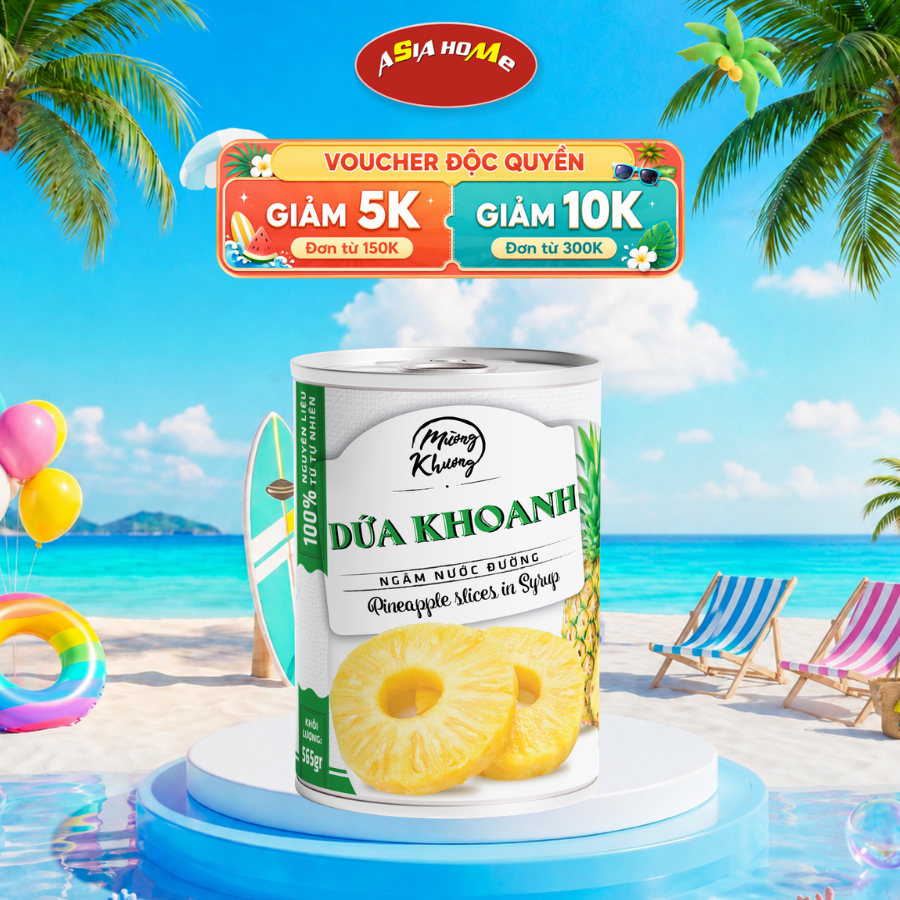 Dứa Ngâm Nước Đường Cát Long Đóng Lon 565g – ASIA HOME Chính Hãng