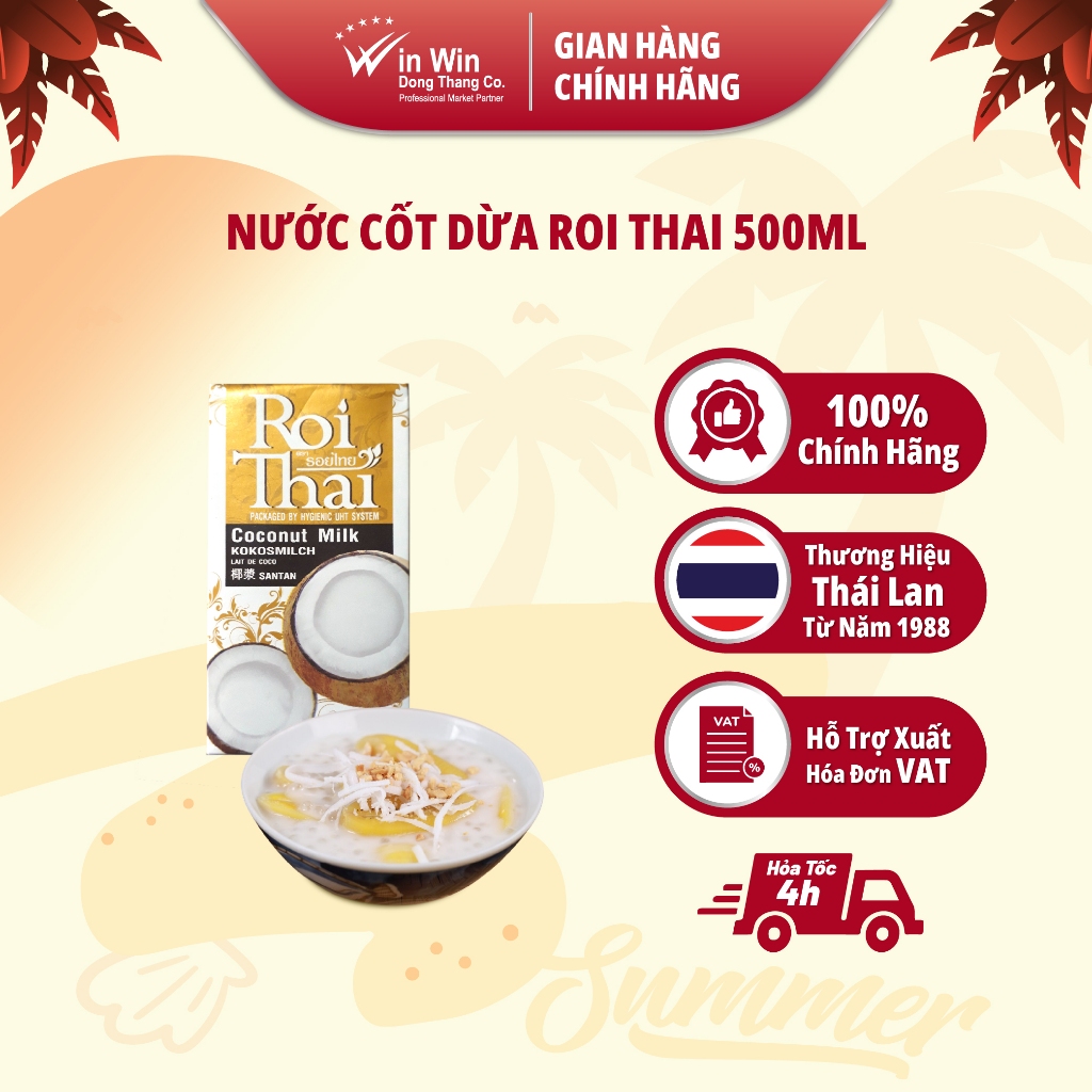 Nước Cốt Dừa Roi Thai 500ml - Nhập Khẩu Thái Lan | Roi Thai Coconut Milk 500ml