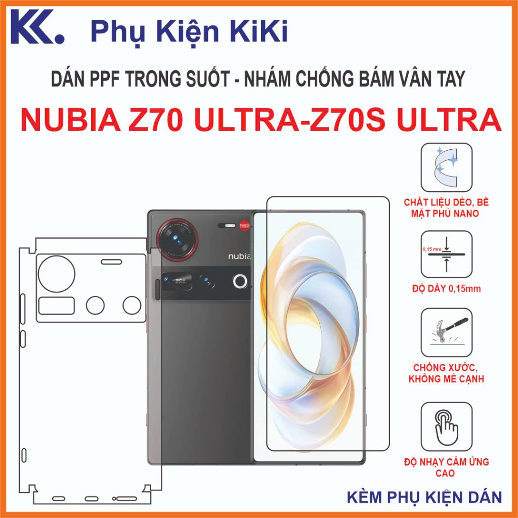 Miếng dán ppf Nubia Z70 ultra / Z70s ultra Dán ppf full màn hình