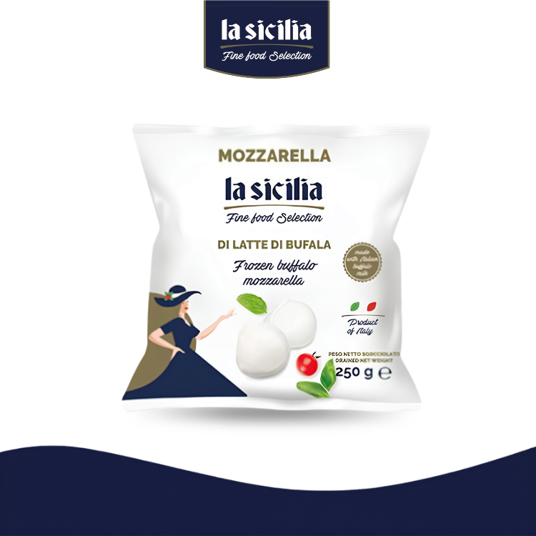 La Sicilia-Phô mai Mozzarella Di Latte Di Buffala (Frozen Buffalo Mozzarella Cheese) - 125g x 2