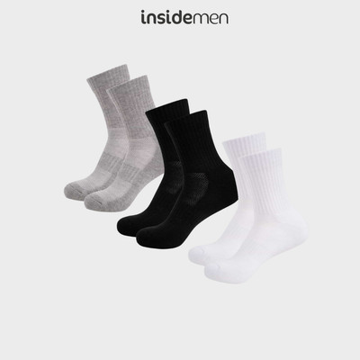 Tất nam đệm xù Active cổ trung Insidemen co giãn thoáng khí bảo vệ chân ISC017A0H0