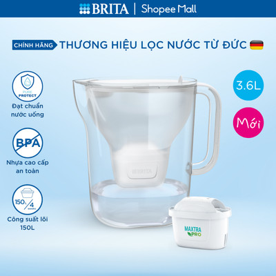 Bình lọc nước BRITA Style Essential XL 3.6L (có sẵn 1 lõi lọc Maxtra Pro 150L)