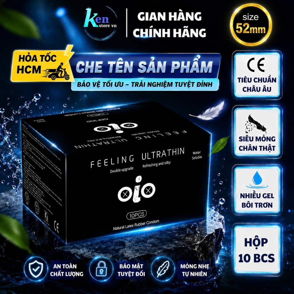 Bao cao su siêu mỏng OiO nhiều gel bôi trơn hỗ trợ kéo dài thời gian bcs chống…