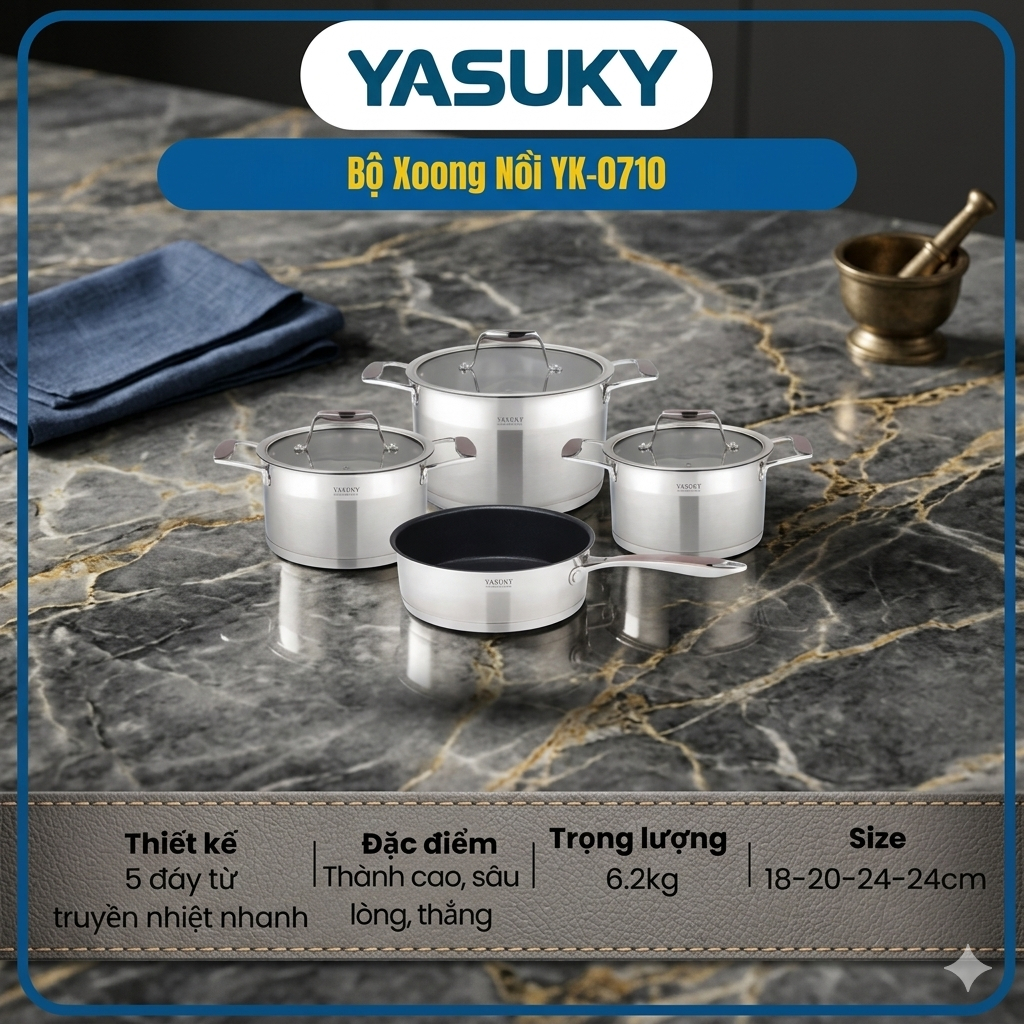 BỘ XOONG NỒI YASUKY YK-0710