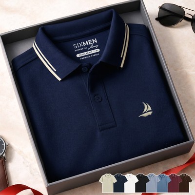 Áo polo nam cao cấp có cổ GALIO [Tặng Kèm Hộp Quà] Vải cá sấu FeelMax thoáng mát - SIXMEN